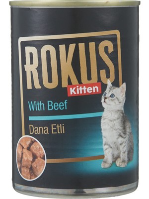 Die Grup Rokus Yavru Kedi Konserve Maması, 410 G, Dana Etli
