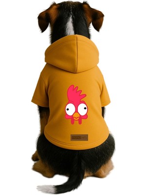 Die Grup Monopetz Baskılı Içi Polarlı Köpek ve Kedi Kıyafeti & Elbisesi - Sarı Renk Kapüşonlu Hoodie B046D 5xl