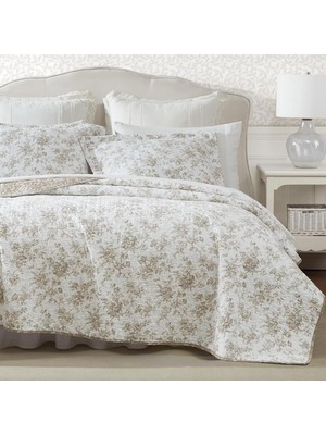 Die Grup Laura Ashley - Kral Yorgan Seti, Ters Çevrilebilir Çiçekli Pamuklu Yatak Takımı, Eşleşen Yastık Kılıflı, Her Mevsim Için Ev Dekoru (Duvarlı Bahçe Kahverengi, King)
