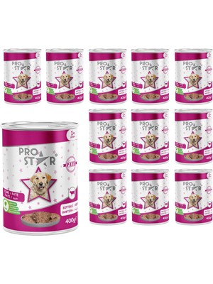 Die Grup Prostar Yetişkin Köpek Biftekli Pate Yaş Mama 400 gr x 12 Adet