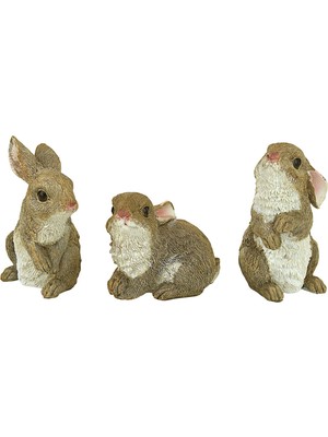 Die Grup Design Toscano QM92008 The Bunny Den Rabbits Iç/dış Mekan Bahçe Hayvan Heykelleri, 9,5 cm Genişliğinde, 10,5 cm Derinliğinde, Tam Renkli Kaplama