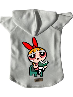 Die Grup Monopetz Kapişonlu Polar Sweatshirt Köpek ve Kedi Kıyafeti & Elbisesi Beyaz Blossom Xl
