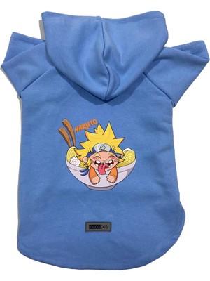 Die Grup Monopetz Kapişonlu Polar Sweatshirt Köpek ve Kedi Kıyafeti & Elbisesi Mavi Naruto S