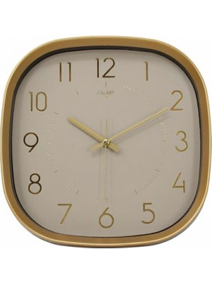 Die Grup Galaxy Premium Serisi Abs Kasa Duvar Saati Oval 30 cm Gold Renkli Modern Kadran