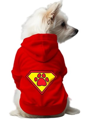 Die Grup Mpz Pets Kedi ve Köpek Kıyafeti & Elbisesi Kırmızı Hoodie Super Paw Xl