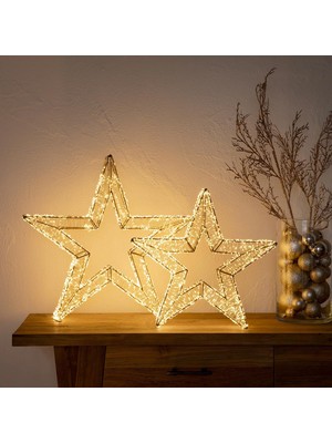 Die Grup Rita LED Işıklı Yıldız Dekor 50 cm Altın