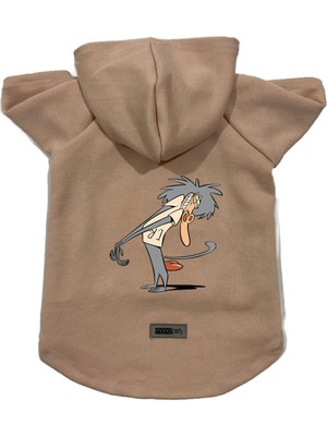 Die Grup Monopetz Kapişonlu Polar Sweatshirt Köpek ve Kedi Kıyafeti & Elbisesi Bej IR005 M