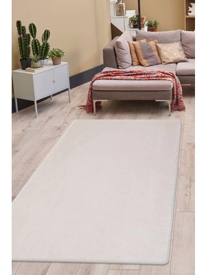 Die Grup Dijidekor Peluş Halı Açık Vizon Cool Yıkanabilir Post Kesme Yolluk Kilim Salon Halısı Modelleri, Krem-Açık 80X150