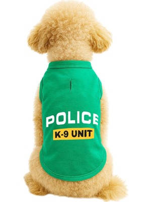 Die Grup Mpz Pets Kedi ve Köpek Kıyafeti & Elbisesi Yeşil Police K 9 Unit Atlet 5xl