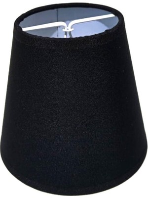 Die Grup Mini Boy Maşalı Avize Abajur Başlığı Mum Ampul Üstüne Takılır 14CM (Siyah)