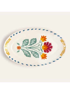Die Grup Luohu Porselen Oval Tabak 31X18 cm Renkli