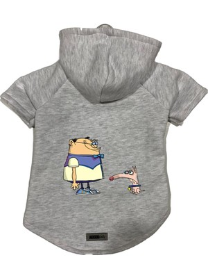 Die Grup Monopetz Kapişonlu Polar Sweatshirt Köpek ve Kedi Kıyafeti & Elbisesi Gri Cando L