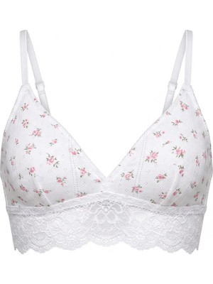 Bonbon Kadın Bohçalık Çeyizlik Hediyelik Pointel Kumaş Şort Kısa Kol Tshirt ve Bralet 3'lü Pijama Takım BB2414