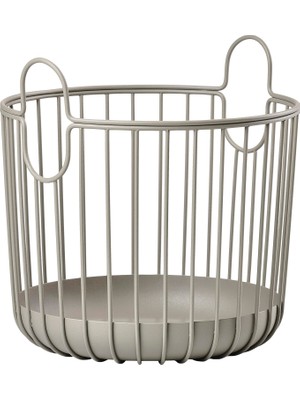 Die Grup Zone Denmark Inu Saklama Sepeti, Mutfak, Banyo, Çocuk Odası, Ev Ofis Için Küçük Saklama Sepeti, Metal, Çap 20 Cm, Yükseklik 20 Cm, Boz Kahverengi
