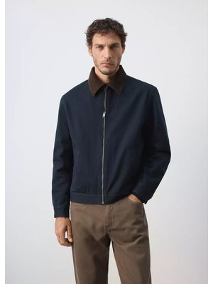 Mango Fitilli Kadife Yakalı Denim Ceket