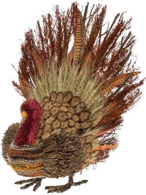 Die Grup Boston International Sonbahar Sonbahar Hasatı Şükran Günü Masa Üstü Hindi Figürin Dekorasyon, 40 Cm, Lance The Twig & Feather Turkey