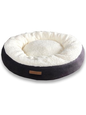 Die Grup Çift Renkli Simit Kedi ve Küçük Irk Köpek Yatağı – Çıkarılabilir Yastıklı, Yıkanabilir, Yumuşak Velsoft & Polar Kumaş, 55 cm