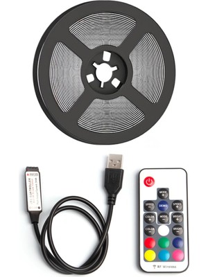 Die Grup Tv Arkası Animasyonlu Rgb Şerit LED Seti Kumandalı 3 Metre - Cata - 5V USB Girişli