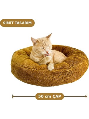Die Grup Tigres Puffy Simit Şeklinde Kedi Yatağı 50 cm