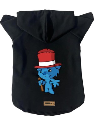 Die Grup Monopetz Kapişonlu Polar Sweatshirt Köpek ve Kedi Kıyafeti & Elbisesi Siyah Bear Xs