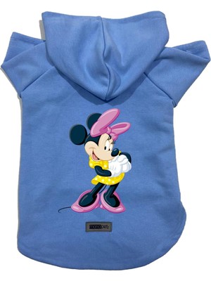 Die Grup Monopetz Kapişonlu Polar Sweatshirt Köpek ve Kedi Kıyafeti & Elbisesi Mavi Minnie Xs