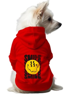 Die Grup Mpz Pets Kedi ve Köpek Kıyafeti & Elbisesi Kırmızı Hoodie Smile S