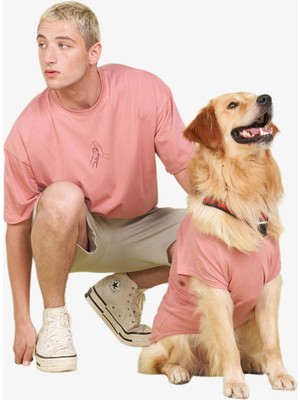 Die Grup Salya Store Sahip ve Köpek Kombini Hands T-Shirt -%100 Pamuk, Rahat ve Şık Tasarım, Unisex, Tüm Irklar Için Uygun, Yıkanabilir - (Owner Size: L)