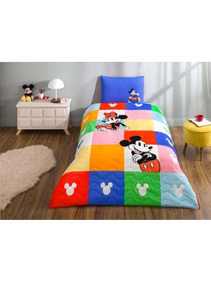 Die Grup Taç Disney Minnie & Mickey Standart Pamuk Nevresim Takımı, Çok Renkli, Tek Kişilik