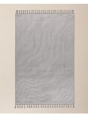 Die Grup Madame Coco Pluie Rölyef Halı, Gri, 150 x 230