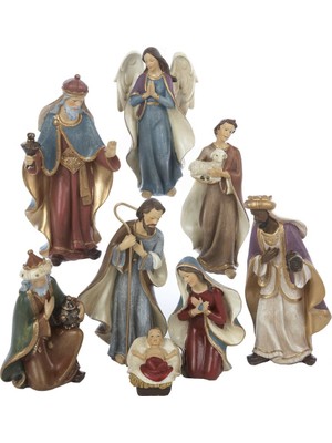 Die Grup Kurt S. Adler Resin Noel Bibloları, 16 Cm, 8 Parça Set