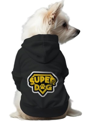 Die Grup Mpz Pets Kedi ve Köpek Kıyafeti & Elbisesi Siyah Hoodie Super Dog Xs
