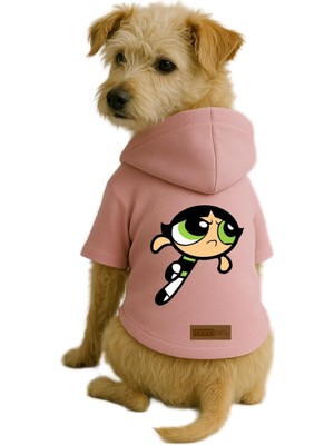 Die Grup Monopetz Baskılı Içi Polarlı Köpek ve Kedi Kıyafeti & Elbisesi - Pembe Renk Kapüşonlu Hoodie Bddf7 L