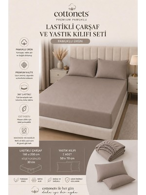 Die Grup Lastikli Çarşaf Seti Yastık Kılıfları Dahil | Çift KIŞILIK(160X200CM) + 2 Adet Yastık Kılıfı (50X70CM)| Günlük