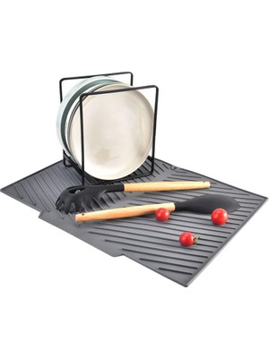 Die Grup Gri 33X43,5 cm Silikon Bulaşık Kurutma Matı Bulaşıklık CIN961