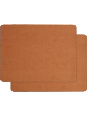 Die Grup Ocean Home Textile 2'li Taba Renk Deri Amerikan Servis 40 x 30 cm