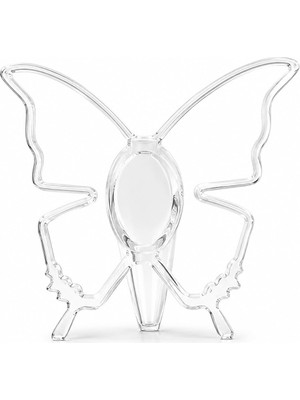 Die Grup Orret Home Mini Kelebek Vazo Şeffaf Plastik Akrilik Vazo, 20X19 cm Dekoratif Çiçeklik, Masa Üstü Salon Yatak Odası Ofis Süs Vazosu, Modern Kelebek Tasarımlı Şeffaf Çiçek Vazoluğu