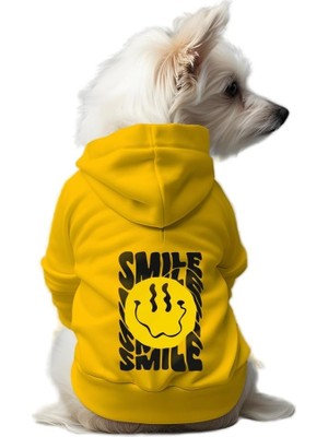 Die Grup Mpz Pets Kedi ve Köpek Kıyafeti & Elbisesi Sarı Hoodie Smile S