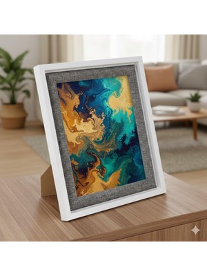 Die Grup Efemark Premium Serisi 13 * 18 cm Ahşap Resim Çerçevesi Beyaz-Gri