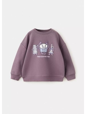 Mango Desenli Relaxed Fit Sweatshirt