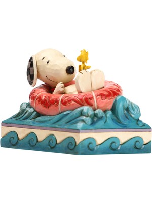 Die Grup Enesco Peanuts By Jim Shore Snoopy And Woodstock In Floatie Heykelcik, 10 Cm, Çok Renkli