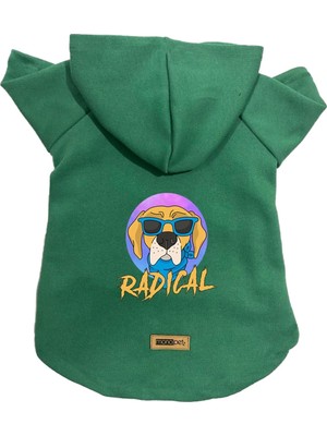 Die Grup Monopetz Kapişonlu Polar Sweatshirt Köpek ve Kedi Kıyafeti & Elbisesi Yeşil Radical Xl