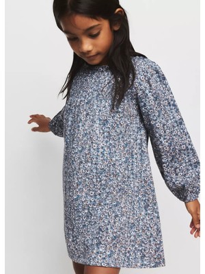 MANGO Baby Büzgülü çiçekli elbise