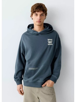 Mango Desenli Kapüşonlu Sweatshirt