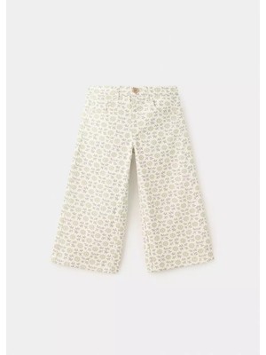 MANGO Baby Çiçek desenli culotte jean pantolon