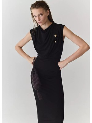 Mango Drape Midi Elbise