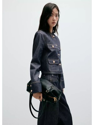 Mango Cepli Denim Ceket