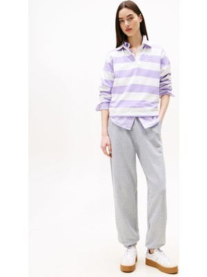 Die Grup Tommy Jeans Pamuklu Relaxed Fit Yüksek Bel Lastikli Paça Jogger Pantolon, S, DW0DW20994 Q13, Gri, Kadın