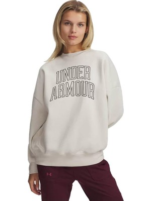 Die Grup Under Armour Rival Flc Os Varsity Crew Kadın Gömlek Beyaz M-L