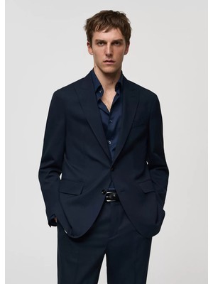 Mango %100 Işlenmemiş Yün Dar Kesim Blazer Ceket