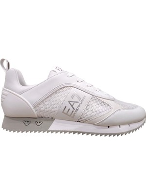 Die Grup Ea7 Emporio Armani Mesh Runner Spor Ayakkabı Siyah/asfalt, Beyaz Gümüş, 8.5
